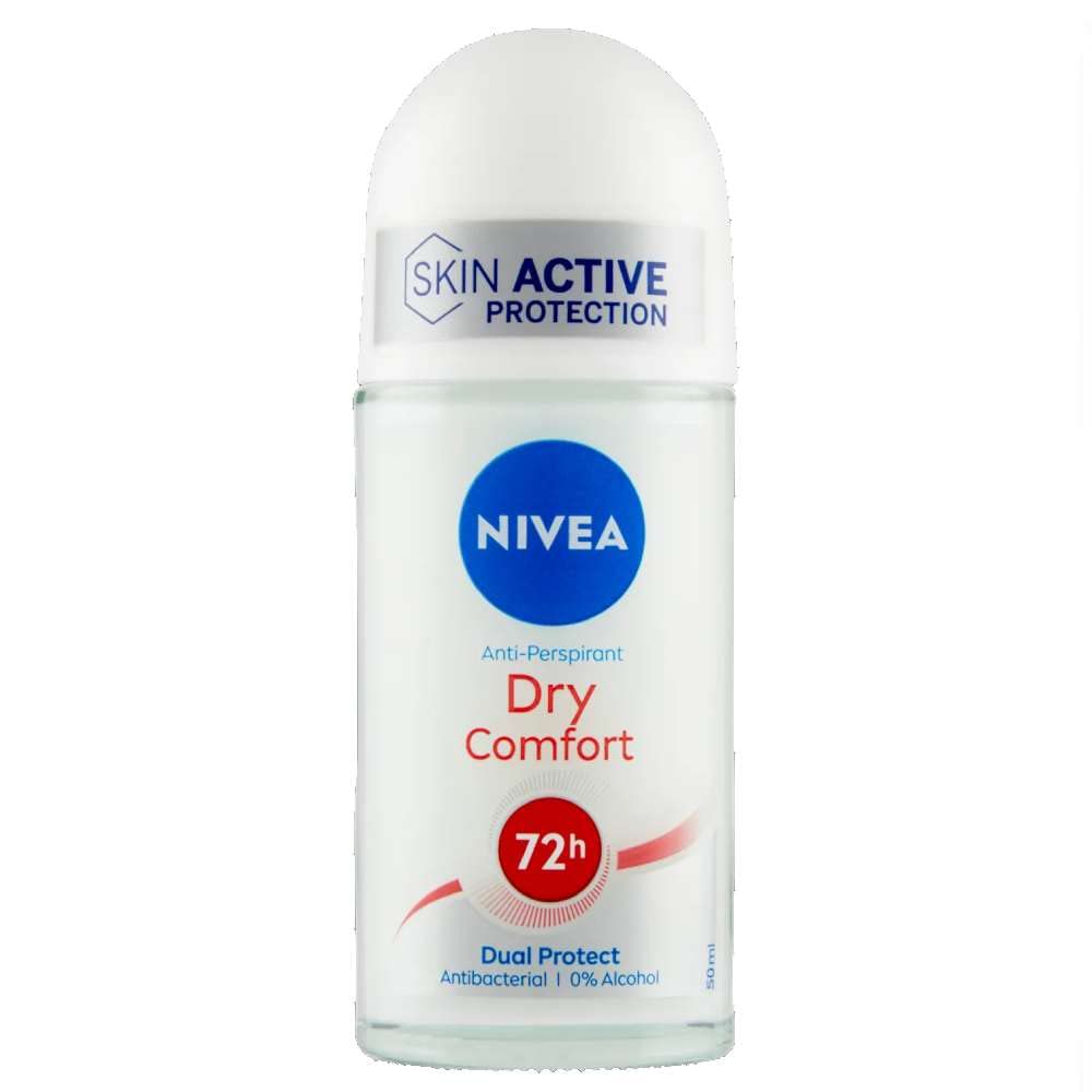 NIVEA Dry Comfort Deo Roll On im 6er Pack (6 x 50 ml), Antitranspirant Stick für jede Alltagssituation, Deodorant mit 48h Schutz