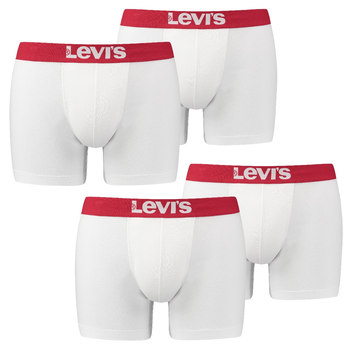 Levi's Herren Levis 200SF Boxer Brief Shorts, Weiß (White 317), Large (2er Pack)