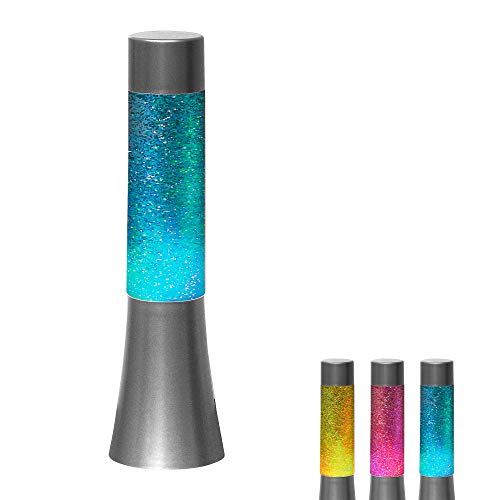 Cepewa LED Lavalampe Glitter mit Farbwechsel Partylicht Glitzerlampe batteriebetriebenes Stimmungslicht