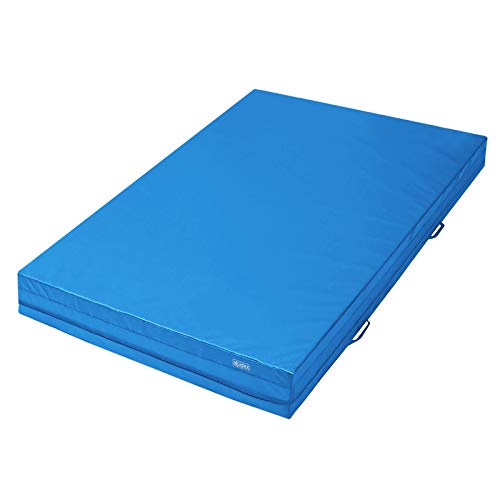 ALPIDEX Weichbodenmatte Matte Turnmatte Fallschutz 200 x 100 x 20 cm mit Anti-Rutschboden und Tragegriffen, Farbe:hellblau