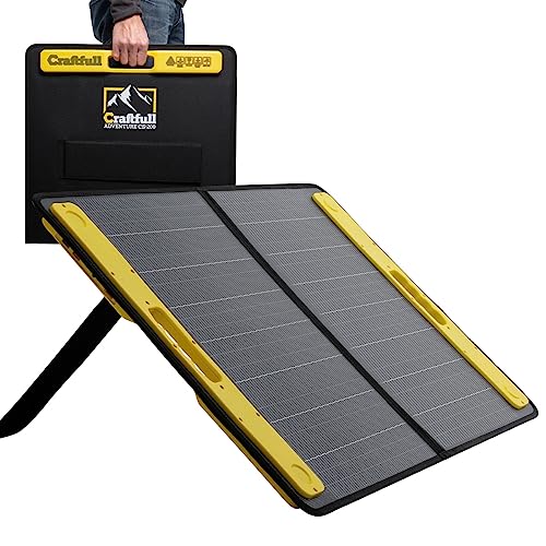Craftfull Solartasche Adventure - Faltbares Solarmodul - 60-300 Watt - Solarmodul für tragbare Powerstation Adventure - Photovoltaik Solar Ladegerät - Solaranlage mit USB Anschluss (60 Watt)
