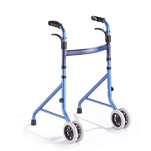 Rollator Walker, leicht zusammenklappbarer Rollator mit Beinen, höhenverstellbarer Gehstock mit Rad für ältere Erwachsene, Senioren, Behinderte, Handläufe, Krücken