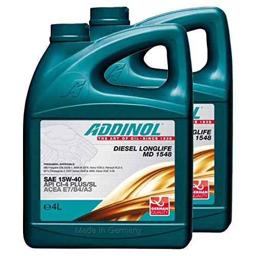 Addinol 2X Motoröl Motorenöl Motor Motoren Motor Oil Engine Oil Diesel 15W-40 Diesel Longlife Md 1548 4L 72211025