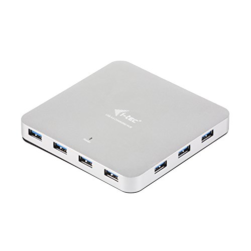 i-tec USB 3.0 Metal Charging HUB 10 Port mit externem Netzadapter 10x USB Ladeport, ideal für Notebook Ultrabook Tablet PC , Windows Mac Linux