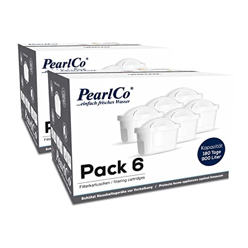 PearlCo unimax+ Wasserfilter-Kartuschen, kompatibel mit Brita Maxtra+, Maxtra Style Marella Cool Mavea Pack12