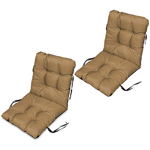 SuperKissen24 Stuhlkissen Sitzkissen und Rückenkissen für stühle - 2er Set 48x96 cm - Outdoor und Indoor - beige
