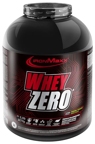 IronMaxx Whey Zero Protein, Banane-Joghurt - Molkenprotein mit 97 % Whey Anteil - Zuckerfreies Protein Isolat für den Muskelaufbau - 1 x 2270 g Pulver