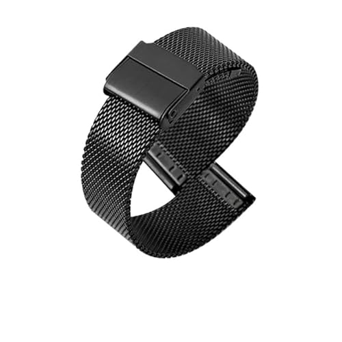 BOLEXA edelstahl uhrenarmband 18 20 22 24mm Quick Release Edelstahl Uhrenarmband for Frauen Männer Universal Armband Uhr Zubehör Mit Werkzeug (Color : Schwarz, Size : 24mm)