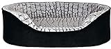 TRIXIE orthopädisches Hundebett Vital Lino 110 × 92 cm in schwarz/grau - hochwertiges Hundekissen mit Memory Schaum - Hundekorb für mittelgroße Hunde - gelenkschonend und entlastend - 37253