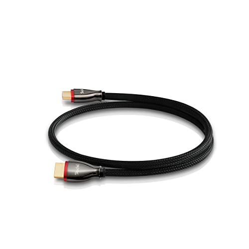 Teufel HDMI-2.1-Rundkabel Highspeed HDMI-Kabel unterstützt wie z.B. 4K 3D bei 50/60p und 8K-Übertragung (Schwarz, 0,75 m)