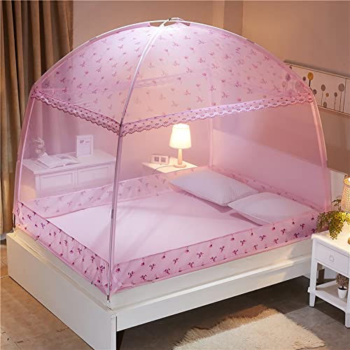 Zusammenklappbares Moskitonetz-Zelt für Betthimmel, Pop-Up-Moskitonetz, tragbares faltbares Moskitonetz für Schlafzimmer im Freien, Camping, E, 200 x 220 cm