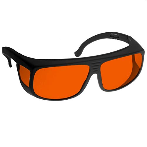 Picotronic zertifizierte Laserschutzbrille 38ARG nach DIN EN 207, geeigneter Wellenlängenbereich >400-532 nm, Bequeme Passform über Brille o. allein, Seitenschutz für breites Sichtfe… - 70140316