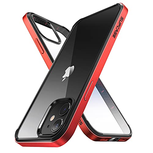 SupCase Unicorn Beetle Edge Series Hülle Entworfen für iPhone 12 / iPhone 12 Pro (2020 Release) 6,1 Zoll, Slim Metal Frame Case with TPU Inner Bumper & Transparent (Ruddy)