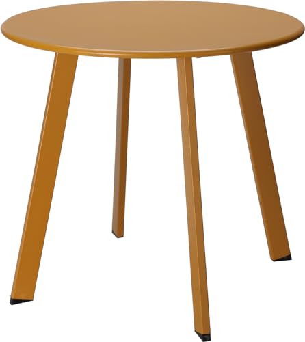 AMBIANCE Kleiner Tisch, Senfgelb, Metall, Durchmesser 50 cm