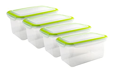 Kigima Frischhaltedosen Gefrierdosen 2,5l 3er Set mit Klickverschluss grün