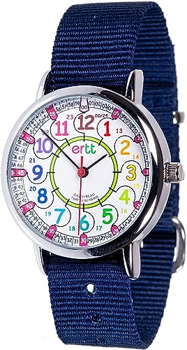 Easyread Time Teacher, Armbanduhr mit Regenbogen-Design, 12-/24-Stunden, ERW-COL-24, marineblau, 1