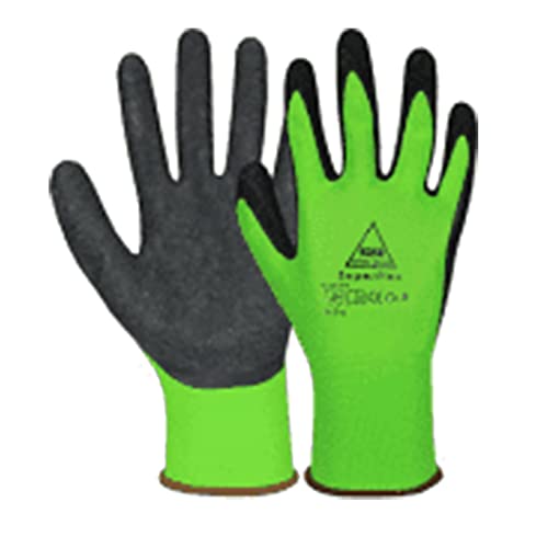 Hase 1 / 10 / 100 Paar Sicherheitshandschuhe Superflex Grün - Polyamid/Latex - der perfekte Handschuh für griffige Arbeiten im Innen- und Außenbereich geeignet (100, 8)