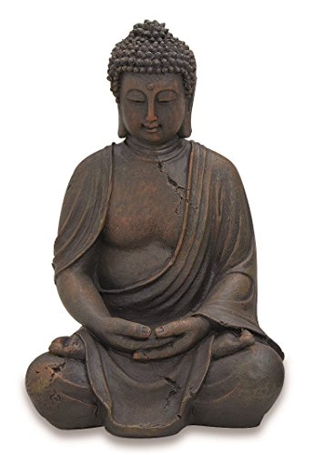 Buddha Figur sitzend 30cm in Braun | Deko-Artikel für Haus & Garten | Buddha-Skulptur, Wohnaccessoire ideal als Geschenk | Buddha-Statue Feng Shui Dekoration | Garten-Figur