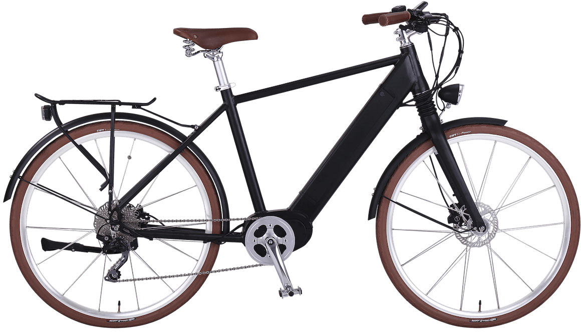 eGO Movement E-Bike "Classic 25 Cäsar Herren 54 cm Schwarz 28"", 10 Gang, Shimano, Deore, Mittelmotor 250 W