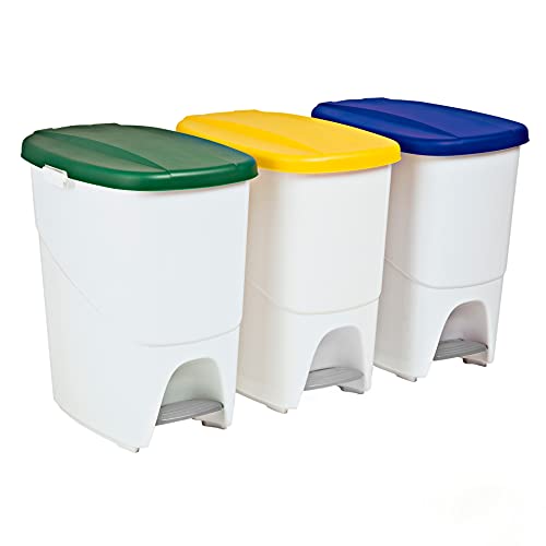 Denox DENOX Recycling-Eimer, 3 x 25 l, Gelb, Grün und Blau
