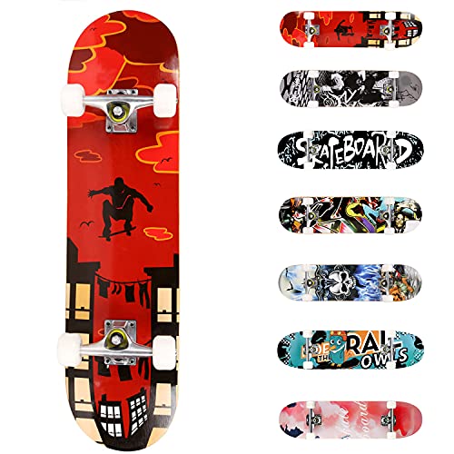 WeSkate 3108-1, Unisex-Skateboard für Erwachsene, Rot (Rot), Einheitsgröße