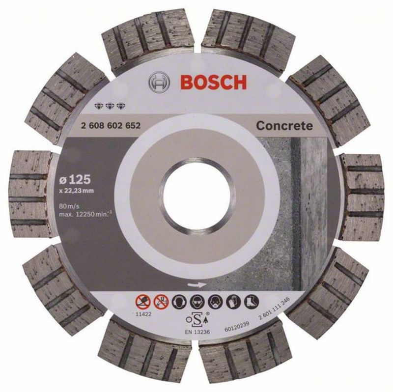 Bosch Diamanttrennscheibe Best for Concrete, 125 x 22,23 x 2,2 x 12 mm 2608602652