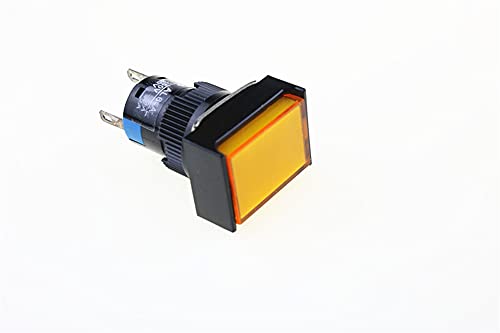 ZCSZXLUJY 2 Stück orangefarbene rechteckige Kappe AC 110 V 5 A SPDT 5-poliger Druckschalter
