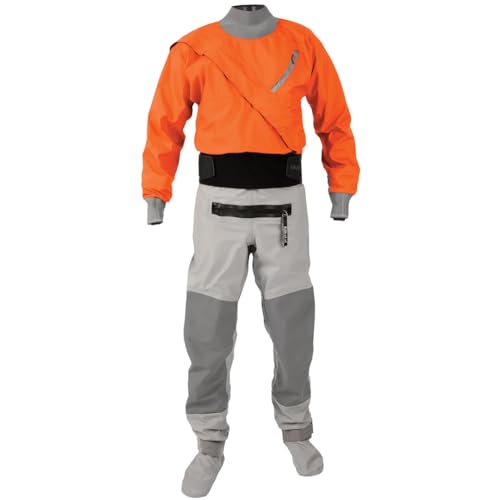 Dry Suit Kajak für Herren, atmungsaktives Material, Stoff, Surfen, Segeln, 3 Schichten, Orange, Größe M