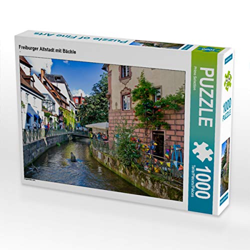 CALVENDO Puzzle Freiburger Altstadt mit Bächle 1000 Teile Lege-Größe 64 x 48 cm Foto-Puzzle Bild von Prime Selection Kalender