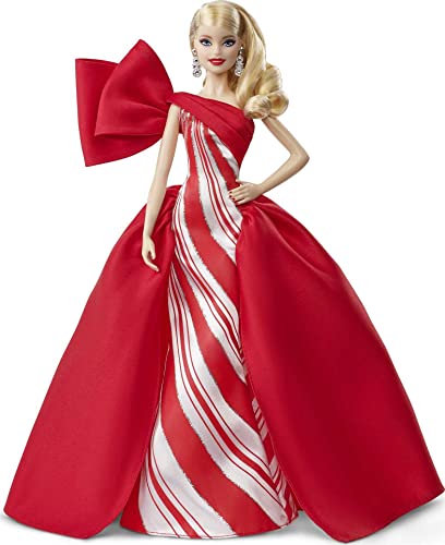 Barbie FXF01 - 2019 Holiday Signature Puppe blond, inkl. Puppenständer und Echtheitszertifikat, Collector Spielzeug für Sammler