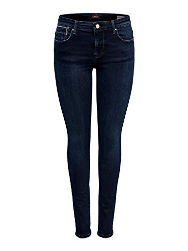 ONLY NOS Damen ONLISA REG SK Zip BB REA10098 NOOS Skinny Jeans, Blau (Dark Blue Denim Dark Blue Denim), 38/L32 (Herstellergröße: 29)