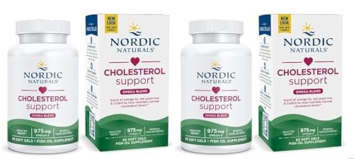 Nordic's Cholesterin Omega LDL, 2 x 60, 120 Weichgele - 975 Omega-3 + CoQ10 - Normales Cholesterin, Antioxidantien-Unterstützung - EPA & DHA - GMO - 40 Portionen 2er Pack