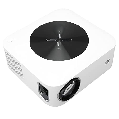 Zunate Intelligenter Projektor, 300ANSI-Filmprojektor mit Dualband-WLAN und Bluetooth, Tragbarer Projektor Unterstützt Autofokus, für Heimkino-Filme Im Freien