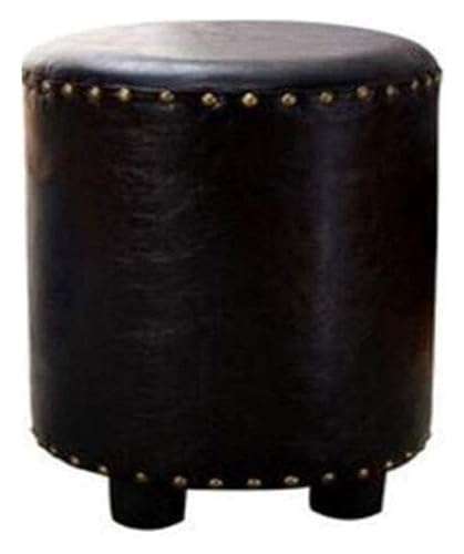 QIAOJUN Ottomane Fußstütze Holzsitz Fußhocker Stuhl Fußhocker mit Kunstlederbezug Wohnhocker