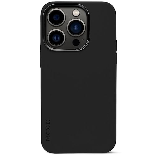DECODED© Premium Silikon Handyhülle - iPhone 14 Pro Max - Getestet von Apple - Anti-Bakteriell - Extra Schutz - Stoßdämpfend - Schutzhülle - Rundumschutz - Klapphülle - Handy Hülle – Schwarz