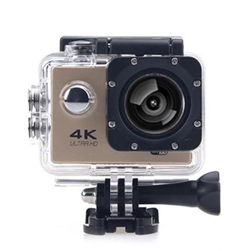 ZHUTA Action Kamera 4K HD 2.0 Zoll Bildschirm Unterwasserkamera,8MP WIFI/30m wasserdichte Sports Kamera mit Zubehör Kits,für Schwimmen Tauchen Fahrrad Motorrad usw(Gold)