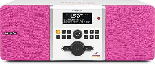TechniSat Digitradio 305 Schlagerparadies Edition DAB Radio (mit Bassreflex-Holzgehäuse, DAB+, UKW, stationäre Bedienung, Direktwahltaste zu Schlagerparadies) weiß/pink