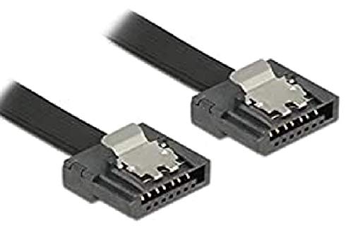 DeLock Kabel SATA Flexi 6 Gb/s 50cm schwarz Metall