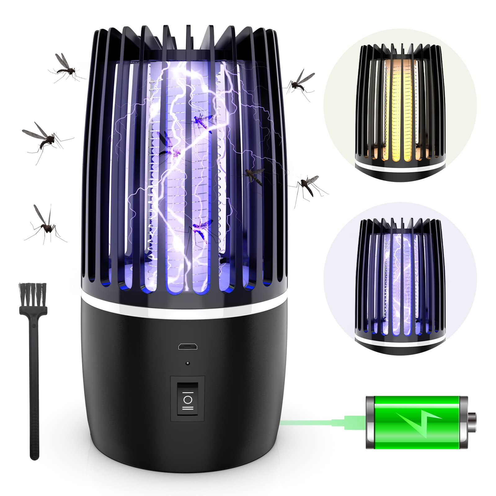 Insektenvernichter Mückenfalle Elektrisch USB Mückenvernichter Elektrische Lampe Fliegenfalle Innen Außenbereich Schädlingsbekämpfung Lockstoff für Hinterhof
