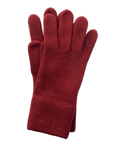 FosterNatur , Merino Damen Wollhandschuhe/Fingerhandschuhe, 100% Merino (8, Russet red)