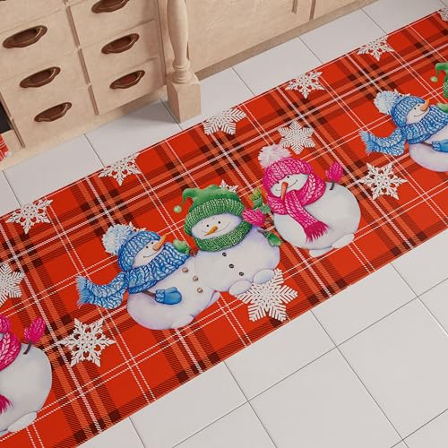 PETTI Artigiani Italiani - Teppich für die Küche, Weihnachten, Läufer für die Küche, rutschfest und waschbar, 52 x 280 cm, Design Puppe, 100 % Made in Italy