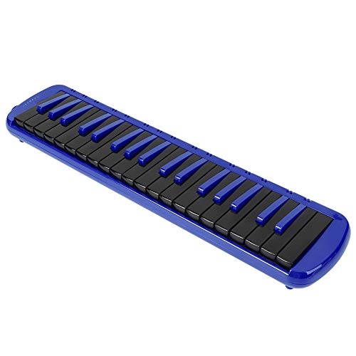Blasrohr Melodica, Rot/Blau/Schwarz 37 Tasten Melodica, Tragbar für Anfängerübungen für Melodica-Liebhaber mit Tragetasche mit eingebauter Tastatur(Blau)