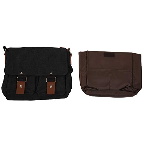 AIDIRui Kameratasche für SLR-Kameratasche, aus Segeltuch, für Mimi-Messenger-Schultertasche, Schwarz