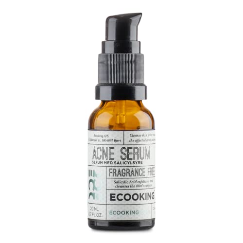 Ecooking Acne Serum 20ml - Powerful Pore Minimizer & Breakout Treatment with Salicylic Acid - Reduces Acne, Oily Skin & Enlarged Pores - Fast-Acting, Lightweight Formula