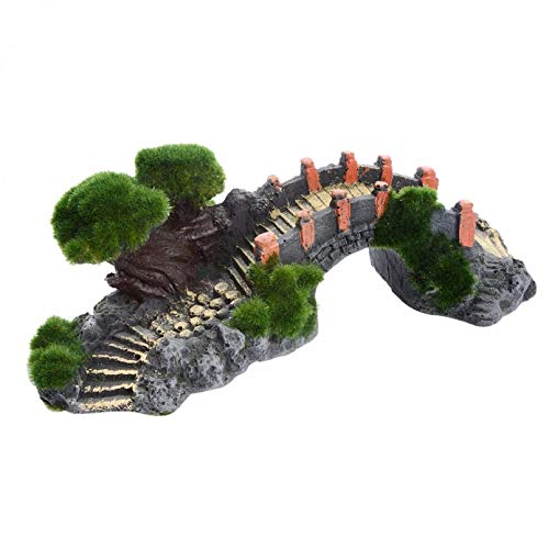 LUOXUEFEI Ornamente Aquarium Arch Bridge Dekoration Moos Kleine Brücke Landschaft Dekorationen Für Aquarium Aquarium Höhle Ornamente