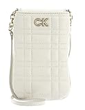 Calvin Klein Damen RE-Lock Quilt Phone Pouch K60K609911 Andere SLG (kleine Lederwaren), Weiß (Ecru)