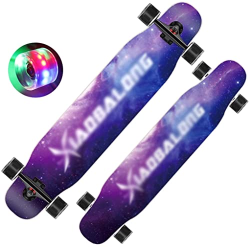 Profi-Skateboard für Anfänger, komplettes 47-Zoll-9-Lagen-Ahorndeck, Double-Kick-Concave-Standard-Trick-Longboard, Geburtstagsgeschenk für Kinder, Jungen, Mädchen ab 5 Jahren