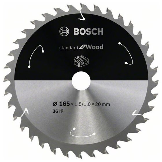 Bosch - Kreissägeblatt Standard for Wood ø165x1.5/1x20 Z 36