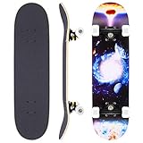 WeSkate Skateboard Komplettboard 79x20cm Holzboard mit ABEC-11 Kugellager 31 Zoll 7-lagigem kanadischem Ahornholz und 85A Rollen für Erwachsene, Jugendliche und Kinder