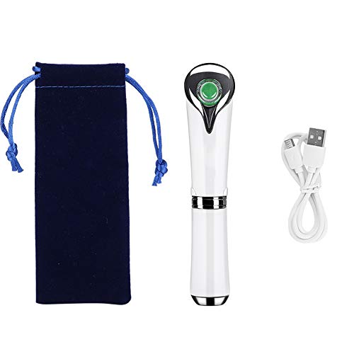 6 in 1 Handheld Electric Multifunktionale Jadestone Ion Eye Beauty Machine Falten Glättendes Anti-Agi für Nasenwangenlippenauge(Weiß)